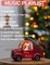 9.5" Christmas Snow Globe Lantern, Sparkling Music Box, USB and Battery-Powered Decorations (Snowman Driving Pickup Truck)